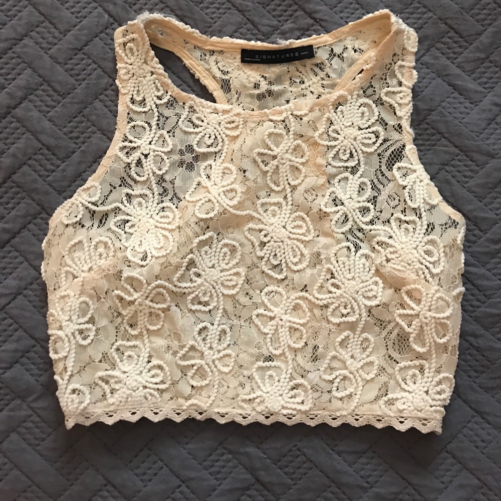 Lace crop top.